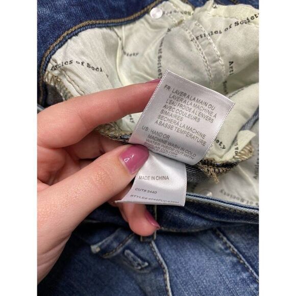 Articles of Society Ankle Skinny Jeans Women's 24 XS Blue Distressed High Rise‎ - Picture 11 of 16
